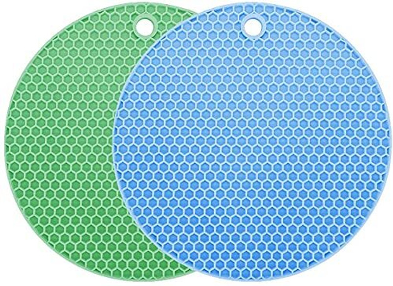 Alesso Silicone Trivets for Hot Pots and Pans, Soft Non-Slip Silicone Mat for Kitchen holding tray Trivet(Pack of 2)