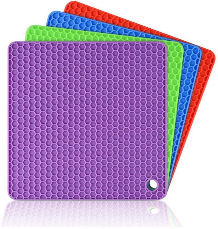 rebel Reusable Silicone Trivet Coaster & Heat Resistant Mat for Kitchen classic Trivet(Pack of 4)