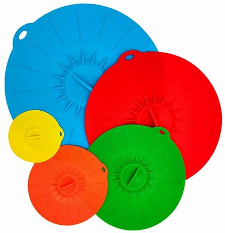 BAKEMO Silicone Lids Covers for Food Silicone Finish Trivet(Pack of 5)