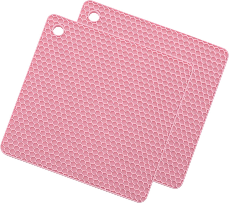 OICIA SQUARE_B_PINK_2PCS Honeycomb Trivet(Pack of 2)