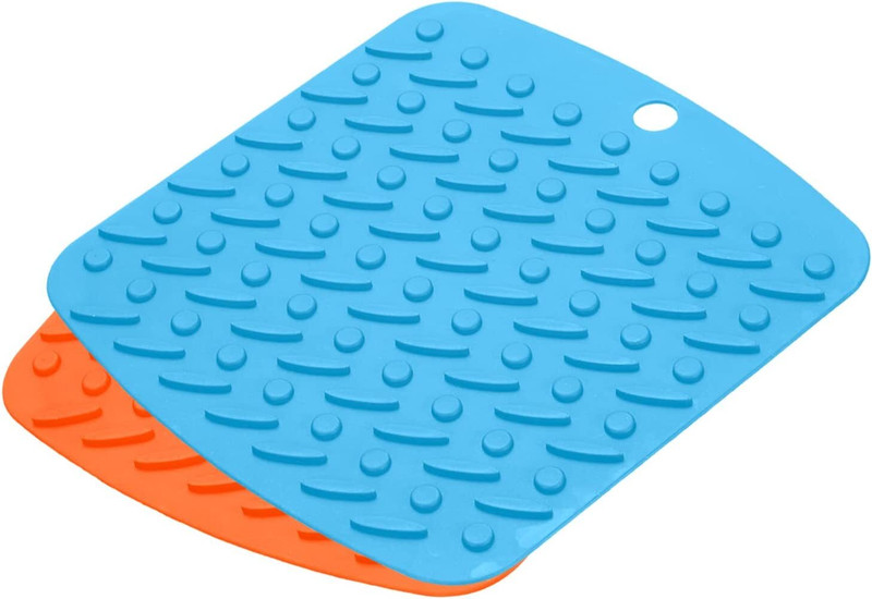 Besillia Silicone Trivet Mats Non-Slip,Flexible & Multipurpose Hot Pads Pan Holder Random Trivet(Pack of 2)