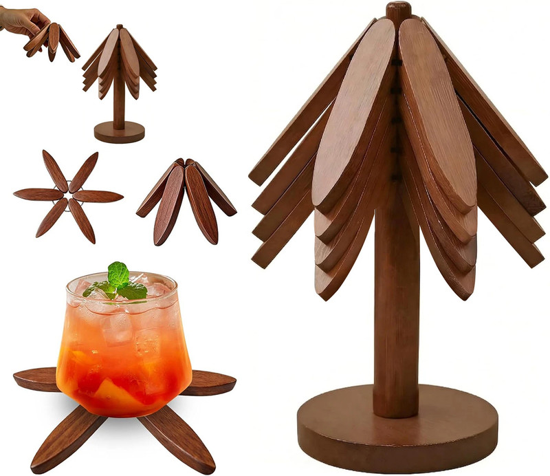 He Hari Wooden Tree Shape Trivets for Hot Dishes Polished Trivet(Pack of 1)