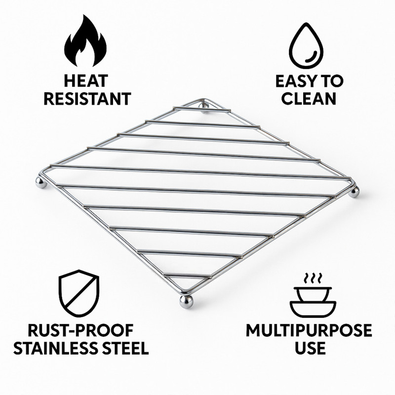 AL Ecommerce Hot Pot stand Utensil Kitchen Rack-01 Steel Trivet(Pack of 1)