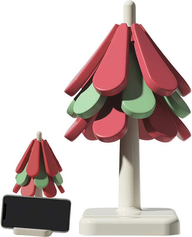 ONE MITTI Silicone Tree Shape Foldable Coasters Set of 3 with Stand Heat Resistant Matte Trivet(Pack of 1)