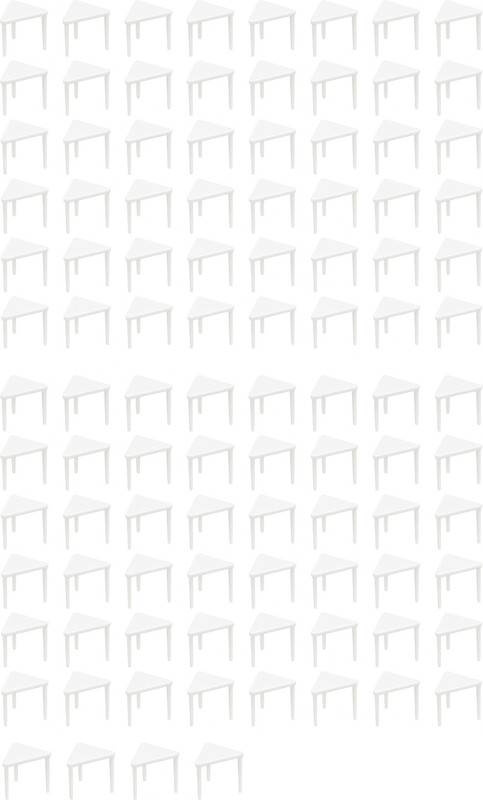 Bakezy Plastic Pizza Saver Stand | Triangle Pizza Stool for Delivery & Catering Boxes Smooth Glossy White Trivet(Pack of 100)