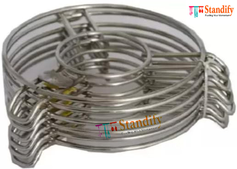 Standify Stainless Steel Hot Pot stand for Kitchen steel cooker stand Polished, Dining table steel stand Steel Trivet, Hot Pot/Cooker/Tawa/Matka Stand Trivet(Pack of 6)