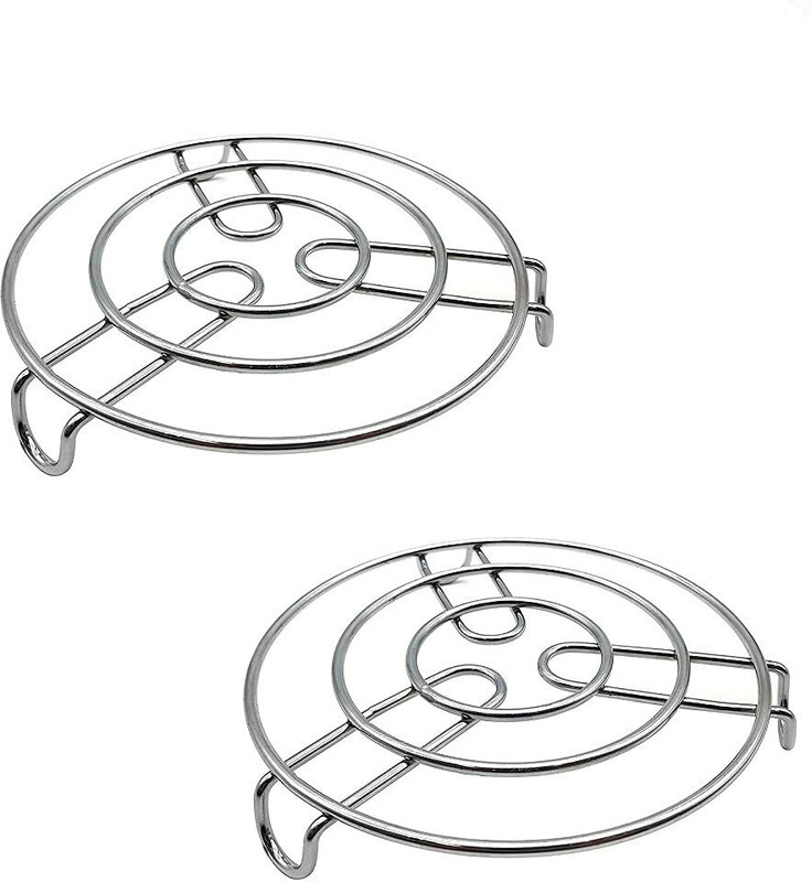 Eonian Stainless steel trivet for kitchen | Hot pot stand |glossy Trivet(Pack of 2)