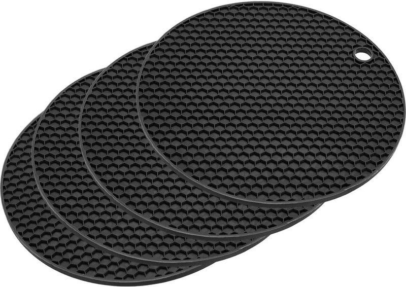 ADMONITION Heat Resistant Trivets for Hot Pots and Pans Kitchen Insulation Anti-Slip Coasters Dining Mat finish Silicone Trivet(Pack of 4)