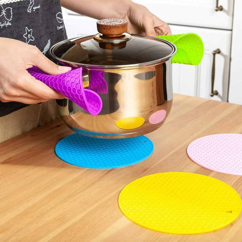 KedarKantha KITCHEN SILICONE TRIVETS MAT SILICONE Trivet(Pack of 2)