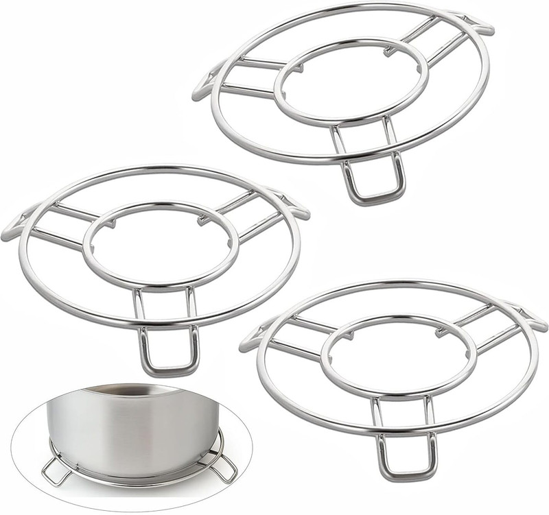 Rhobos Sun 3Pc Stainless Steel Trivet Set – Heavy-Duty Hot Pot Stand Stainless Steel Trivet(Pack of 3)