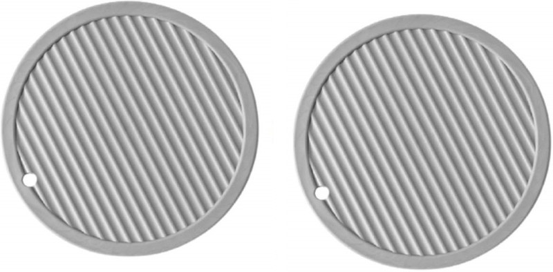 pepplo Pvc Cosater C-A Round_Cream_2,Pack of 2 Silicone Trivet(Pack of 2)