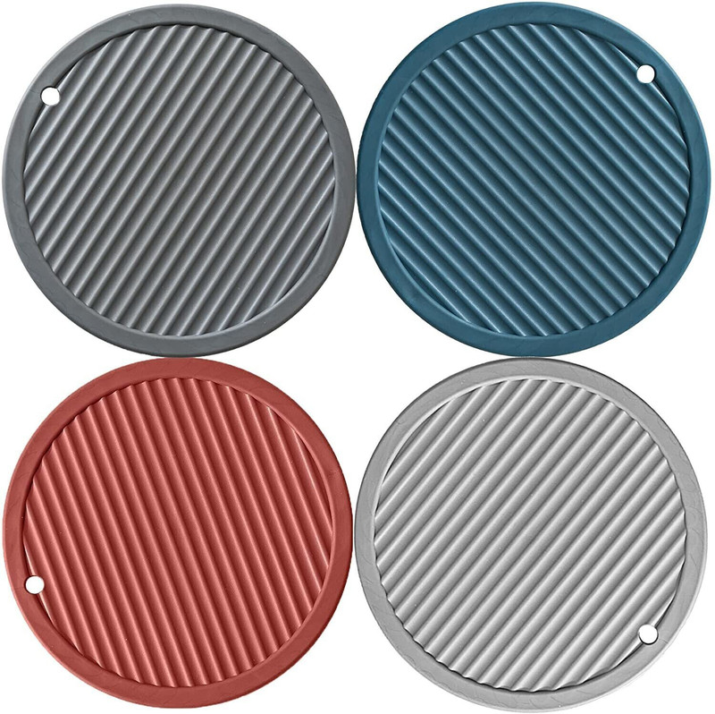 olwick Silicone Rubber Trivet Mat for Hot Pan and Pot Hot Pads Heat Resistant Placemats Polyvinyl Chloride Trivet(Pack of 4)