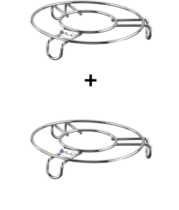 FineArts flax stainless steel trivet (PACK OF 2 )kitchen and dining use/hot pot stand CHROME FINISH Trivet(Pack of 2)