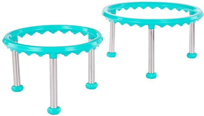 Aric Pot Stand Plant container Stand Matka Kitchen Rack (Plastic, Steel) GLOSSY Trivet(Pack of 2)