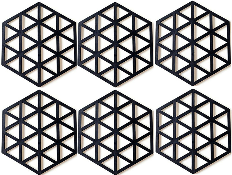 pepplo PVC Coaster Halka-A-Line-White-2,Pack of 2 Silicone Trivet(Pack of 2)
