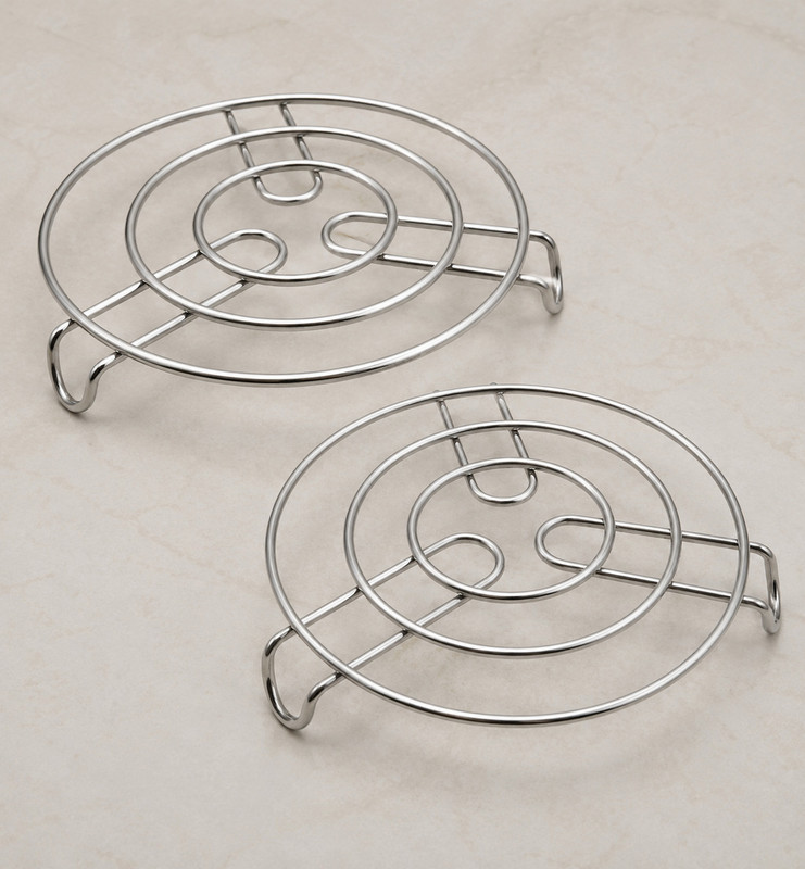 B S ENTERPRISE Stainless Steel Gas Stove Trivet Stand Heavy Duty Pan Support Stove Stand Steel Trivet(Pack of 2)