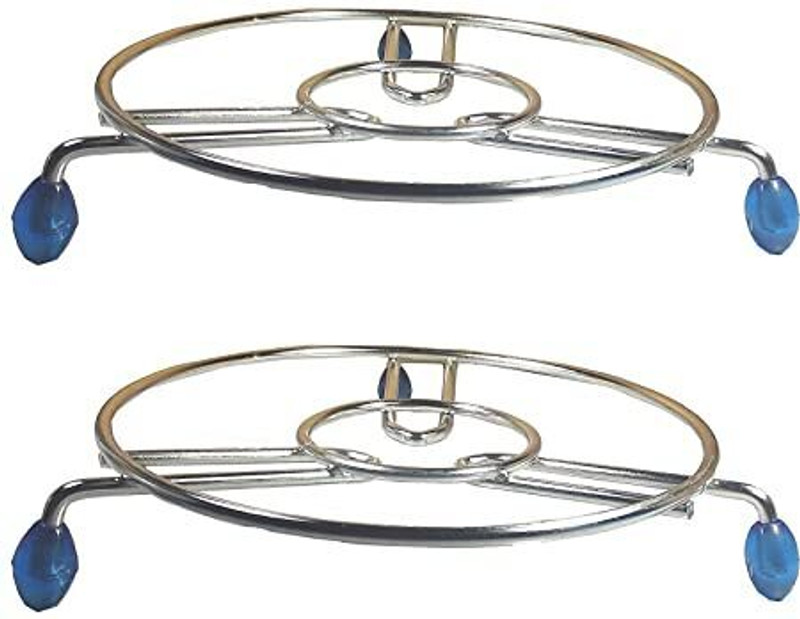 QUISTAL Stainless Steel Multipurpose Hotmat/Hotplate/Hot Utensil Stand, Small Chrome Trivet(Pack of 2)