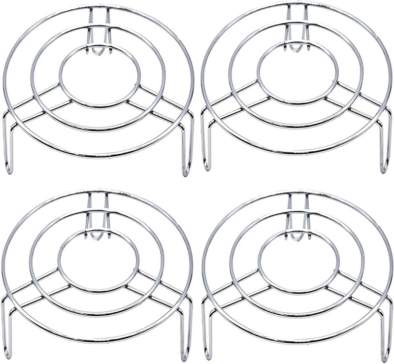SOAINAM 4Pcs Stand Trivet Steamer Cake Rack Round Steamer Rack Baking Steaming Rack mirror Trivet(Pack of 4)