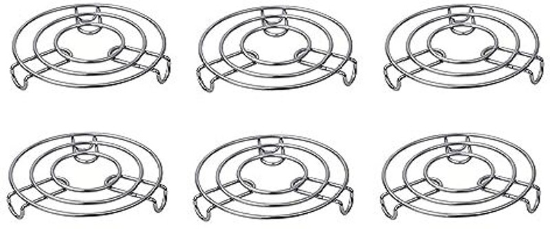 Aric Cooker Steamer Rack Table Ring Set, Hot Pot Stand, Trivet Stand Cookware Tool Glossy Trivet(Pack of 6)