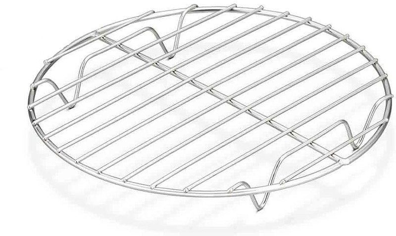 Toro Stainless Steel Round Cooking Wire Rack for Baking/Roasting/Steaming/Grilling Chrome Finish Trivet(Pack of 1)