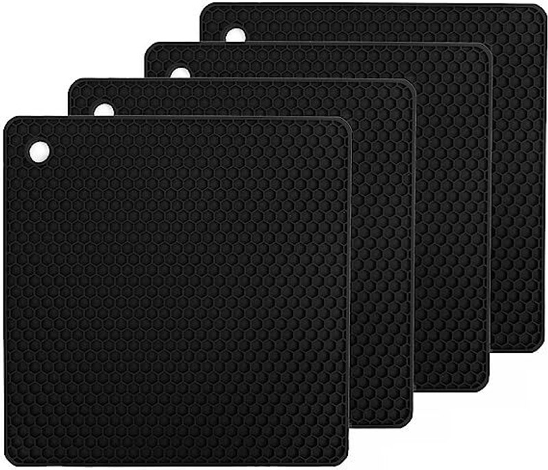 Dreamy Delights Silicone Trivet Hot Mat-Hot Pad Durable Non Slip Coaster Heat Resistan,Random Round Trivet(Pack of 6)