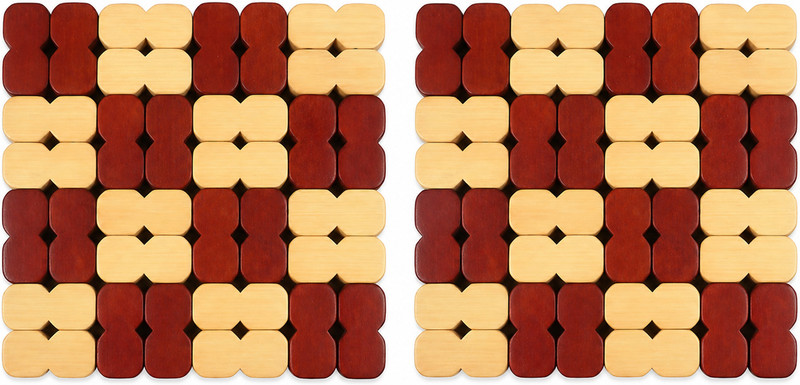 Den WTM-55-P2 Bamboo Polished Cubes Trivet(Pack of 2)