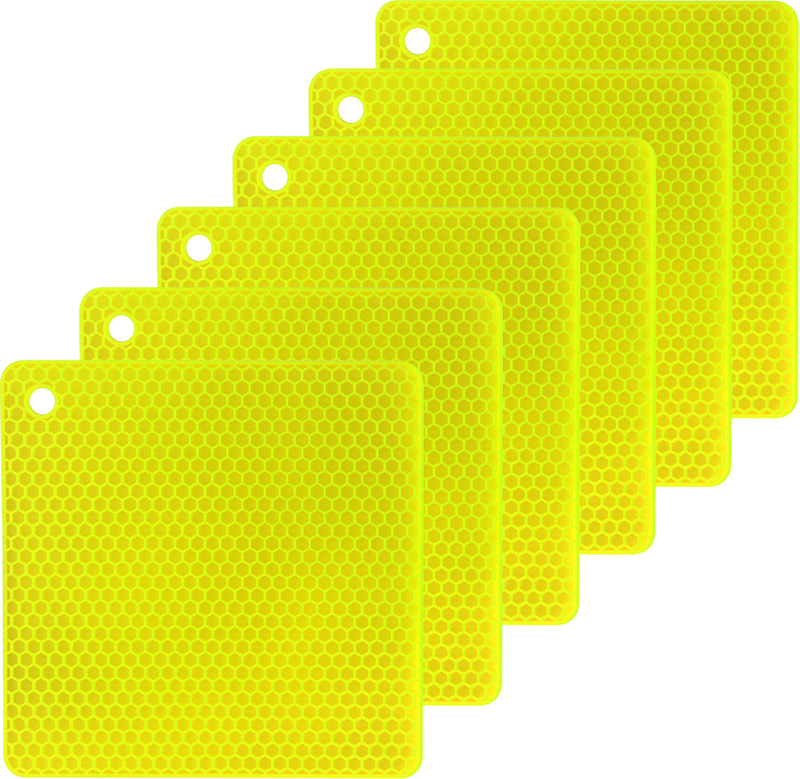 BlueBerry's Trivets Mat for Dish Hot Pads for Counter Top,Pan and Pot Heat Resistant Silicone Trivet(Pack of 6)