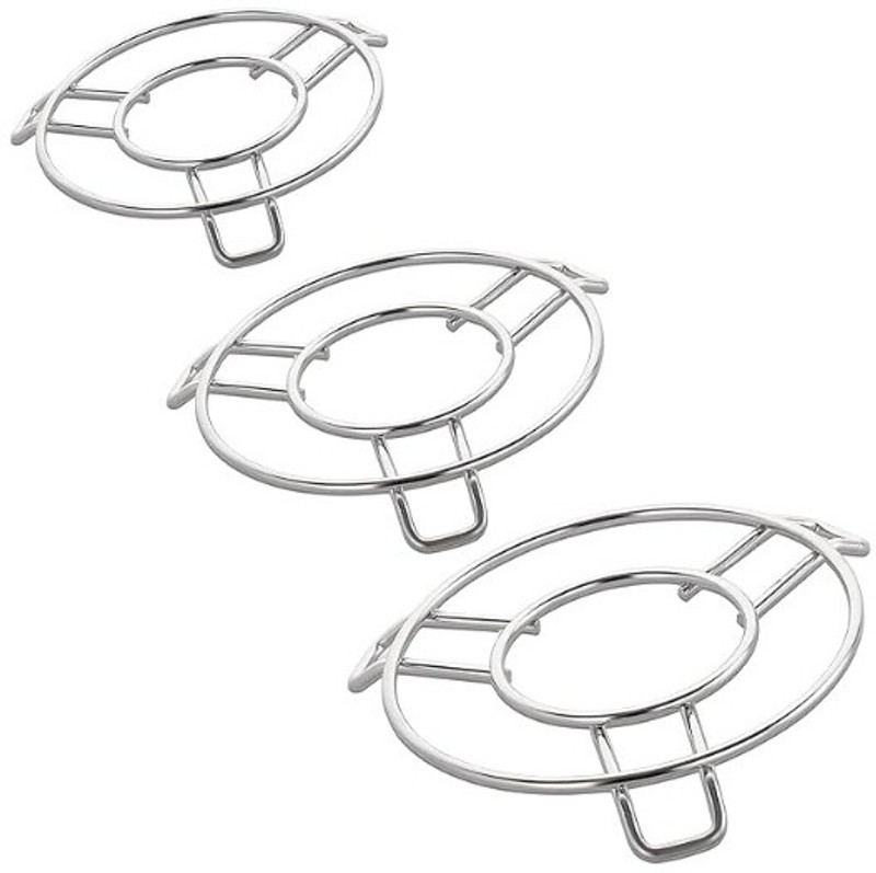 Veeram Stainless Steel Gas Stove / trivet Pan Support Stand Ring for Vessels Solid Trivet(Pack of 3)