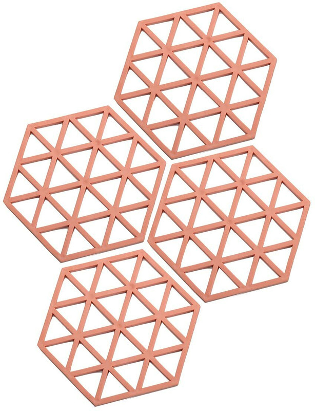 pepplo PVC Coaster Heavy-B2-Triangle-Grey_4,Pack of 4 Silicone Trivet(Pack of 4)