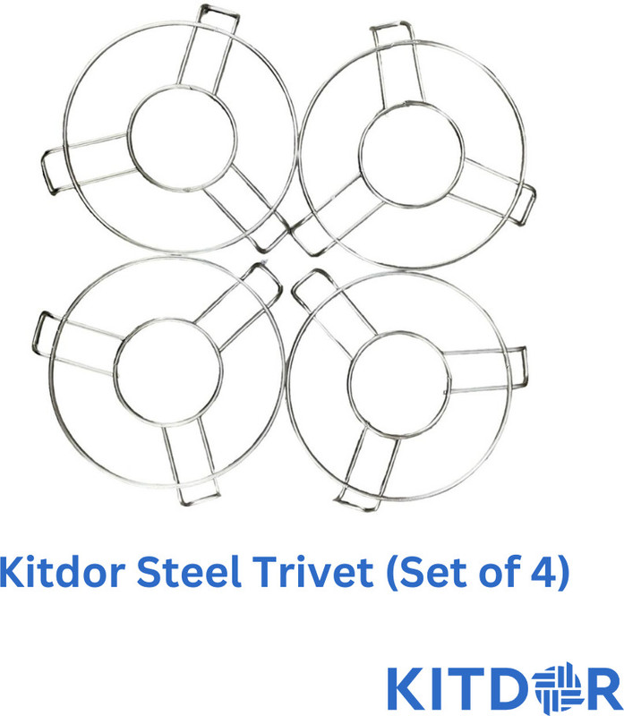 Kitdor Trivet/ Hot Pot Stand- Heat Resistant, Non-Slip Trivet(Pack of 4)