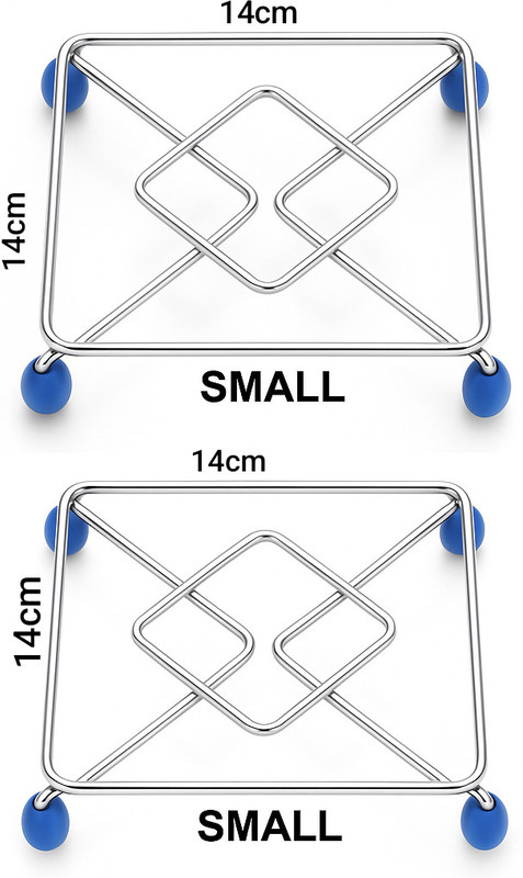LOOCI Squre Small Size Heavy Duty Chrome Plated Trivet(Pack of 2)