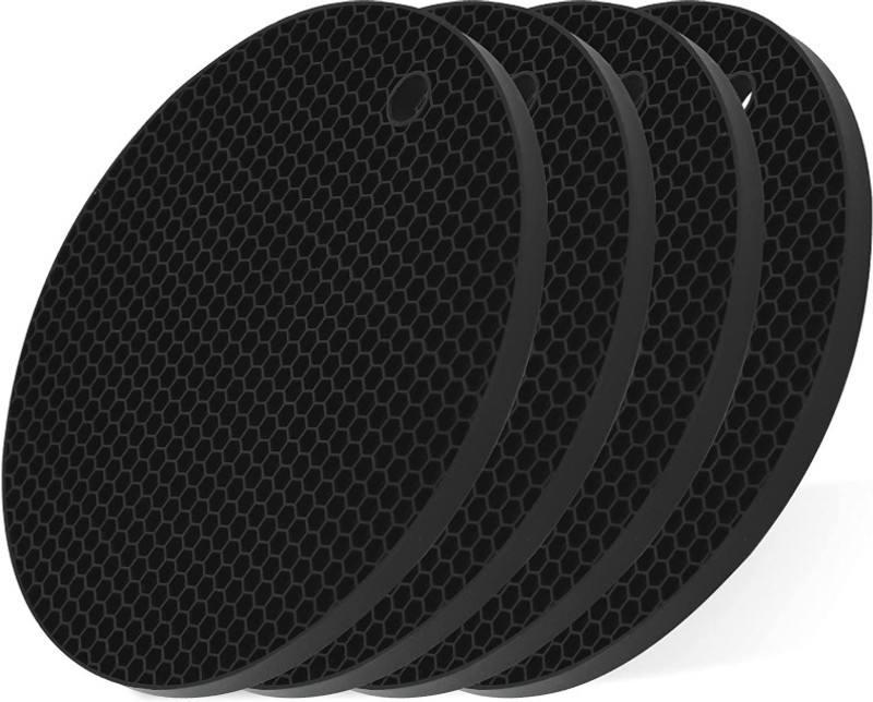 MALBEC Silicone Trivet Mat Heat-Resistant Non-Slip Multi-Purpose Kitchen Hot Mat Trivet(Pack of 4)