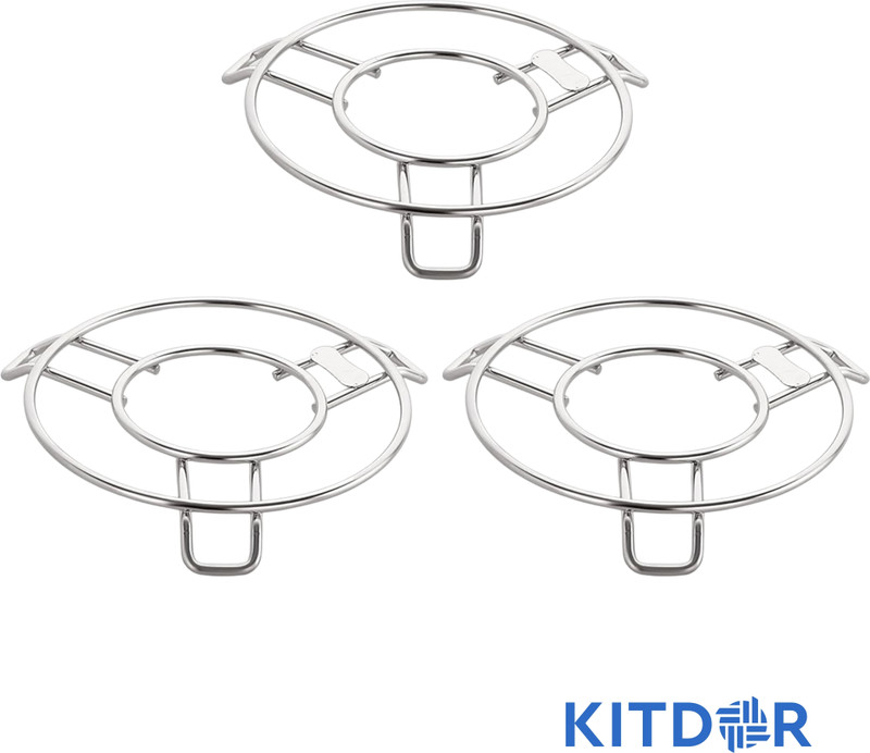 Kitdor Utensil Kitchen Rack Steel Kitdor Hot Pot Stand for Kitchen | Steel Kitchen Rack for Utensils (Set of 3)