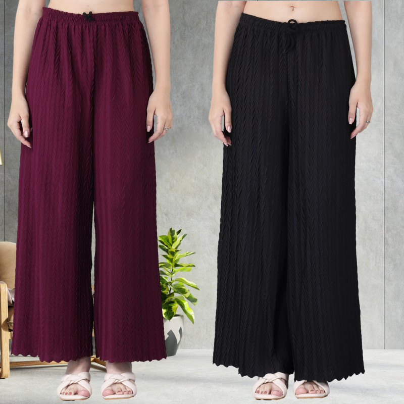 Sudhresha Loose Fit Women Maroon, Black Trousers