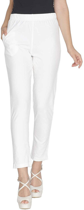 Lyra Ankle Length Western Wear Legging(White, Solid)