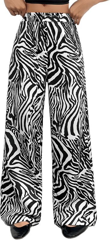 Multiwa Flared Women Black Trousers