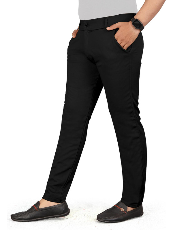 MONAPARA FASHION Slim Fit Men Black Trousers