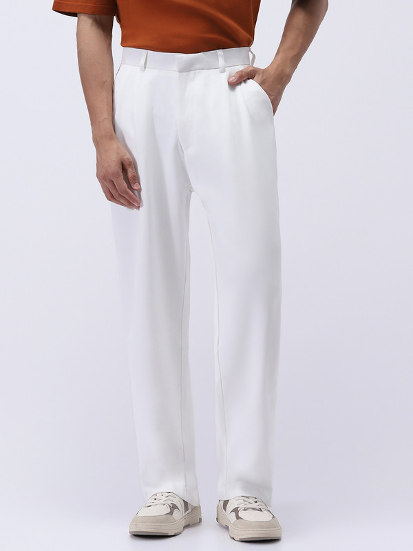 Urbano Fashion Loose Fit Men White Trousers - Flat 76% Off
