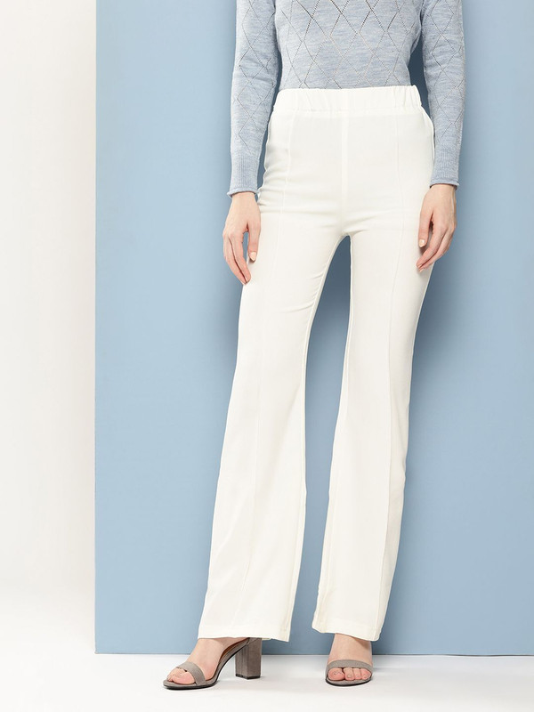 CHEMISTRY Regular Fit Women White Trousers