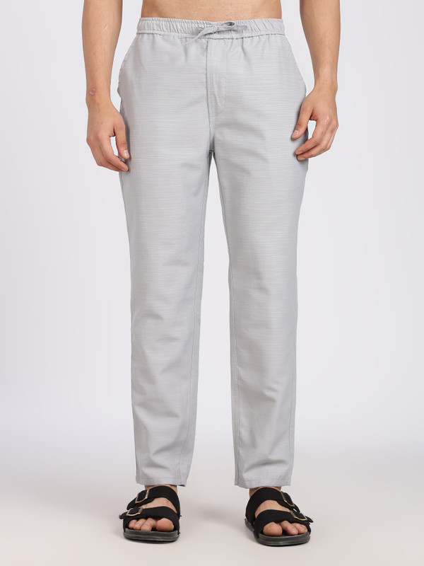 Lyphy Straight Fit Men Grey Trousers