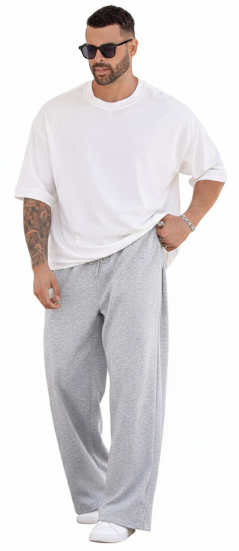 FLEPZIQ Loose Fit Men Grey Trousers