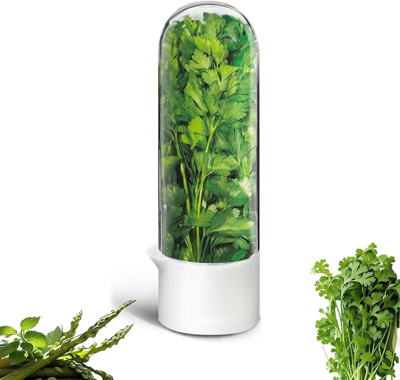 WAKTORO Herb Saver for Refrigerator, Herb Saver Pod Cilantro Containers for Refrigerator Truffle Chocolate Shaver(10 inch)