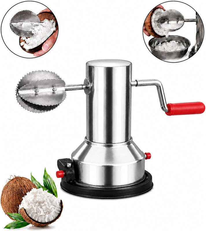 IMATI Manual Coconut Grater Machine Stainless Steel | Heavy Duty Scraper with Handle Truffle Chocolate Shaver(13 cm)