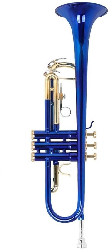 Sheery Professional TRU-135 Blue Bb Trumpet for Beginner or Advanced Musical instrument - Trumpet for Beginner or Advanced Player with Hardcase, 7C Mouthpiece, Oil. Bb Trumpet(Polished)