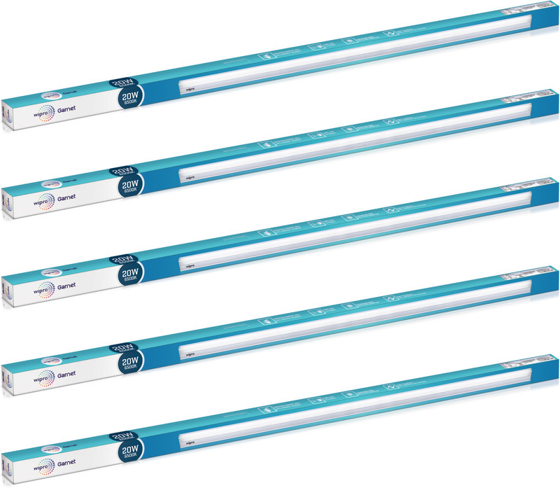 Wipro 20W SQUARE LED BATTEN 20 W 115 cm Tube Light(White, Pack of 5)