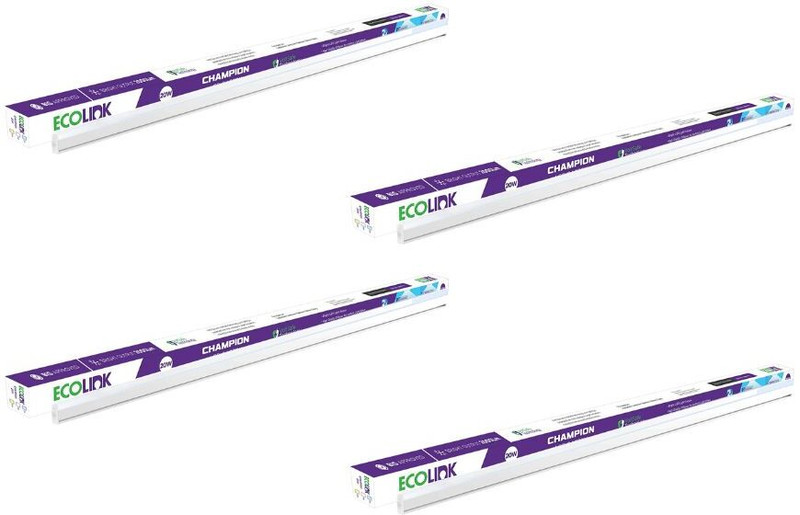 EcoLink EcoLink Champion Compact 4-ft Batten for Living Room & Bedroom 20 W 110.3 cm Tube Light(White, Pack of 4)