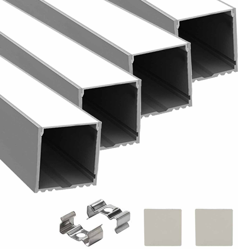 ABAJ Surface 1 Meter Profile Channels Without LED Straight Linear (16x12mm) 0 W 1.2 cm Tube Light(White)