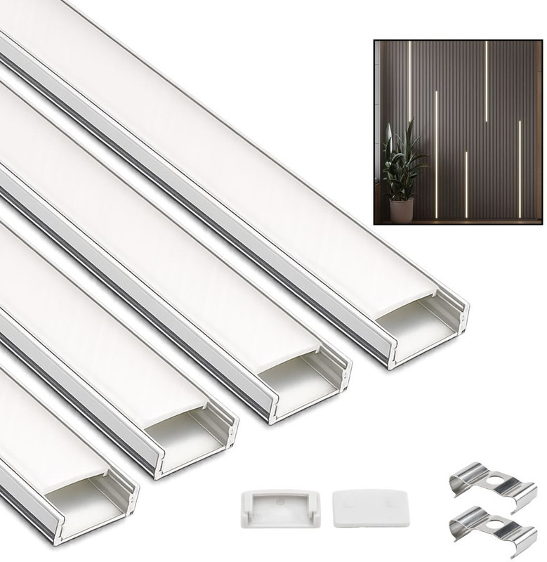 AluBrightline AL-SURFACE 18X06MM Aluminum 1meter Led Profile Channel LED Strip Light- Pack 2 0 W 1 cm Tube Light(White, Pack of 2)