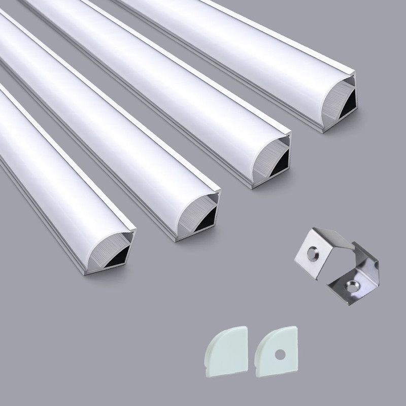 JP TECH HUB Corner Aluminium Profile Channel (16x16MM) 1Mtr Without Led Straight Linear 0 W 1.6 cm Tube Light(White, Pack of 4)