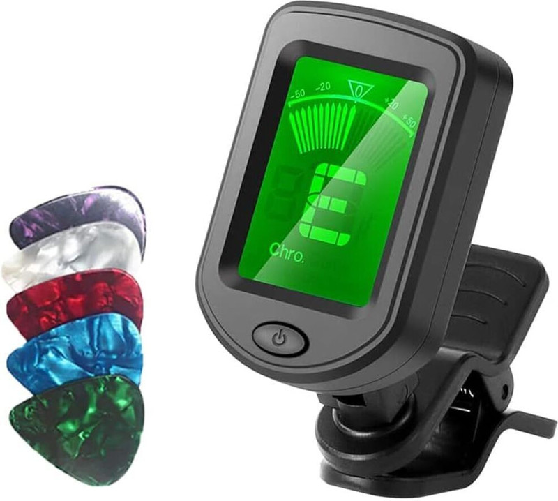 SOUVENIR Tuner for Guitar 360 degree Rotational Digital Tuner for Electric Guitar Automatic Digital Tuner(Chromatic: Yes, Black)